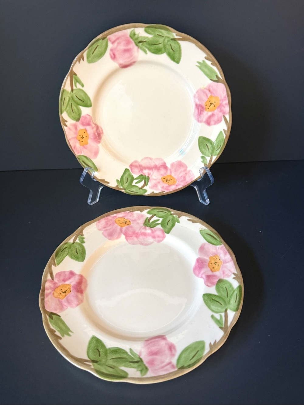Franciscan Desert Rose Salad Plates Set of 2 8” Staffordshire England Vintage